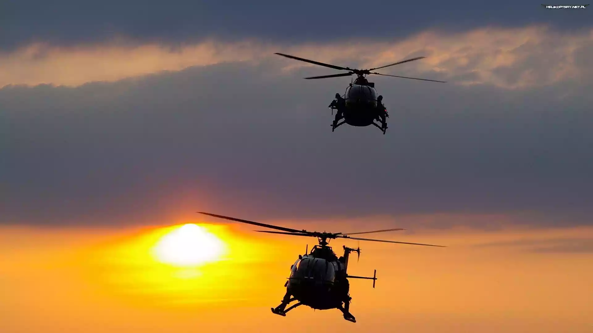 Helikoptery, Zachód, Słońca